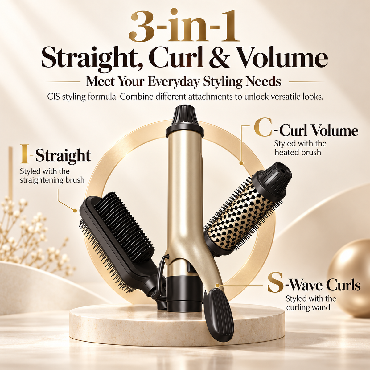 KD331 3-in-1 Hair Straightening Comb